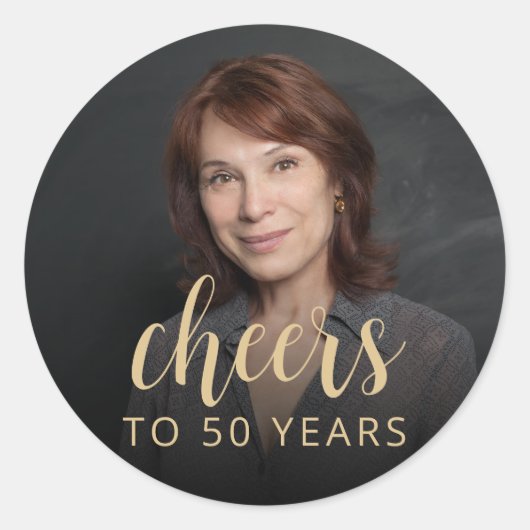 50e verjaardag Party Foto Proost Ronde Sticker (Voorkant)