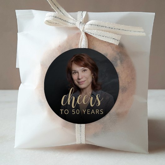 50e verjaardag Party Foto Proost Ronde Sticker