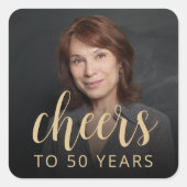 50e verjaardag Party Foto Proost Vierkante Sticker (Voorkant)