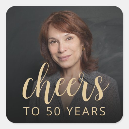 50e verjaardag Party Foto Proost Vierkante Sticker (Voorkant)