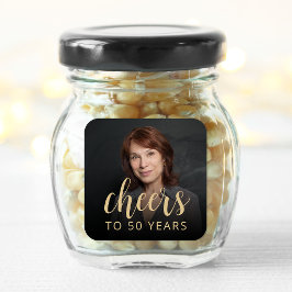 50e verjaardag Party Foto Proost Vierkante Sticker