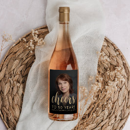 50e verjaardag Party Foto Proost Wijn Etiket