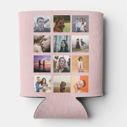 50e verjaardag Party Fotocollage Dusty Blush Roze Blikjeskoeler (Achterkant)