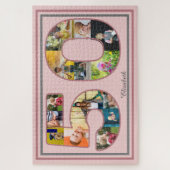 50e verjaardag Party Fotocollage Dusty Blush Roze Legpuzzel (Verticaal)