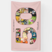 50e verjaardag Party Fotocollage Dusty Blush Roze Spandoek (Verticaal)