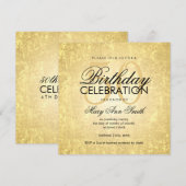 50e Verjaardag Party Gold Foil Look Confetti Stars Kaart (Voorkant / Achterkant)
