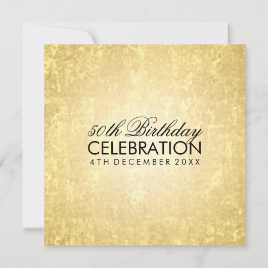 50e Verjaardag Party Gold Foil Look Confetti Stars Kaart (Achterkant)
