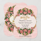 50e Verjaardag Party Gold Glitter  Rozen Kaart (Voorkant / Achterkant)