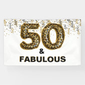 50e Verjaardag Party Leopard Print Spandoek (Horizontaal)