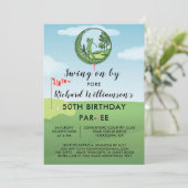 50e verjaardag Party Mannen golfthema Kaart (Staand voorkant)