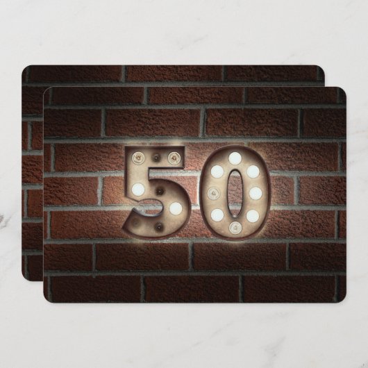 50e verjaardag Party-markquee verlichting op bakst Kaart (Voorkant / Achterkant)