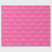 50e verjaardag Party Naam Hot Pink Modern Patroon Cadeaupapier (Vlak)