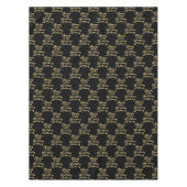 50e verjaardag Party Naam Zwart Modern Patroon Tafelkleed (Voorkant)