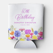 50e Verjaardag Party Paarse Wildflower Custom Blikjeskoeler (Voorkant)