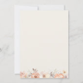 50e Verjaardag Party Perzik Ivoor Bloemen Kaart (Achterkant)