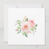 50e Verjaardag Party Pink Peony Floral Square Kaart (Achterkant)