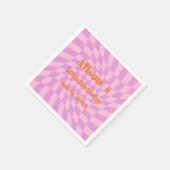 50e Verjaardag Party Retro Check Papier servet (Hoek)