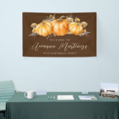 50e Verjaardag Party Rustic Boho Herfst Pompoen Spandoek (Beurs)