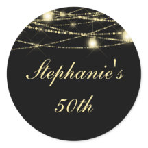 50e verjaardag Party String Lights Potten Zwart Go