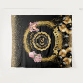 50e Verjaardag Party Tapestry Gouden Glitter Ballo Wandkleed (Voorkant (horizontaal))