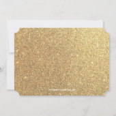 50e verjaardag Party Ticket Shaped Gold Sparkle Kaart (Achterkant)
