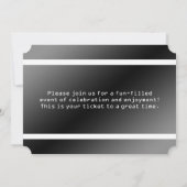 50e verjaardag Party Ticket Shaped Kaart (Achterkant)