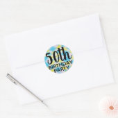 50e verjaardag Party Tie Dye Ronde Sticker (Envelop)