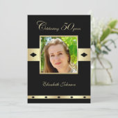 50e verjaardag Party uitnodiging foto 50e (Staand voorkant)