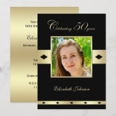 50e verjaardag Party uitnodiging foto 50e (Voorkant / Achterkant)