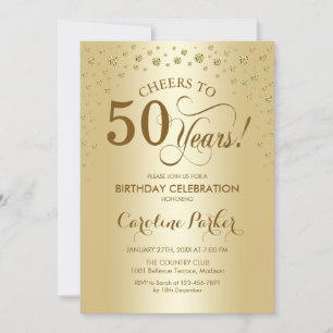 50e verjaardag Party uitnodiging - Goud