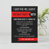 50e verjaardag Party uitnodiging Over de heuvel (Staand voorkant)