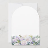 50e Verjaardag Party Witte Roos Blauwe Bloemen Kaart (Achterkant)