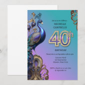 50e verjaardag, pauw kaart (Voorkant / Achterkant)