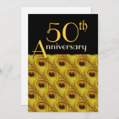 50e verjaardag Pauwstaartveren Goud Kaart (Voorkant / Achterkant)