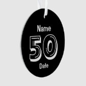 50e verjaardag Persoonlijke gag Gift Black White Ornament (voorkant)
