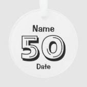 50e verjaardag Persoonlijke gag Gift Black White Ornament (achterkant)