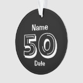 50e verjaardag Persoonlijke gag Gift Black White Ornament (voorkant)