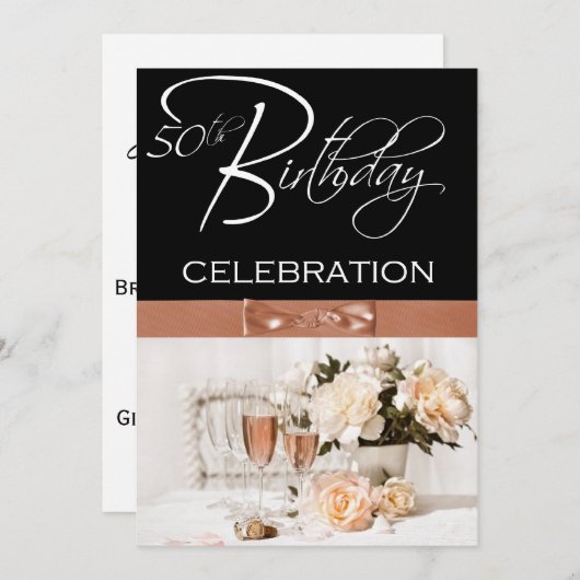 50e verjaardag Persoonlijke uitnodiging (Voorkant / Achterkant)