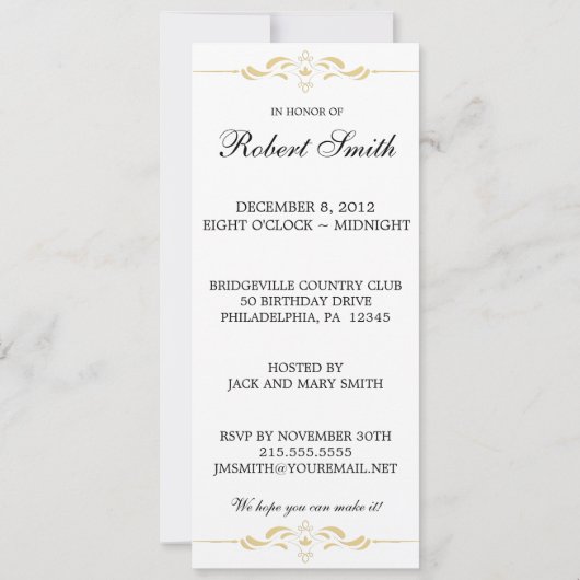 50e verjaardag Persoonlijke uitnodiging (Achterkant)