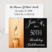 50e verjaardag Persoonlijke uitnodiging (Voorkant / Achterkant)