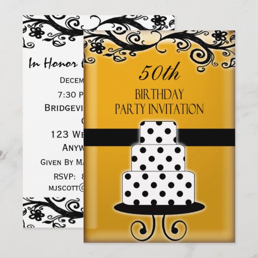 50e verjaardag Persoonlijke uitnodiging (Voorkant / Achterkant)