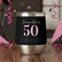 50e Verjaardag Persoonlijke Zwarte Roze