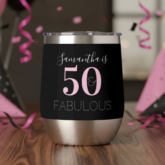 50e Verjaardag Persoonlijke Zwarte Roze