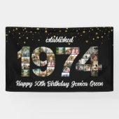 50e verjaardag Photo Collage opgericht 1974 Spandoek (Horizontaal)