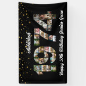 50e verjaardag Photo Collage opgericht 1974 Spandoek (Verticaal)