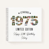 50e verjaardag Photo Collage opgericht 1975 Notitieboek (Voorkant)