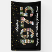 50e verjaardag Photo Collage opgericht 1975 Spandoek (Verticaal)