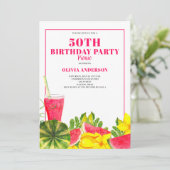 50e verjaardag Picnic Pink Watermeloen Kaart (Staand voorkant)