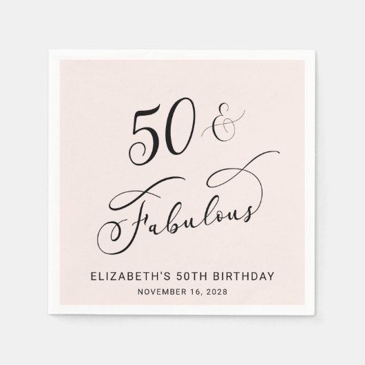 50e verjaardag Pink Servet (Voorkant)