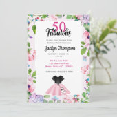 50e verjaardag Poodle Rok-Fabulous 50s Glitter Kaart (Staand voorkant)
